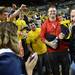 Michigan fans boo as Ohio State fans make their way to their seat prior to the start of Tuesday's Ohio State game at Crisler Center on Tuesday, Feb. 5. Melanie Maxwell I AnnArbor.com